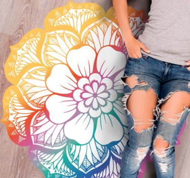 Rainbow colors flower of life  mandala mat - TenStickers