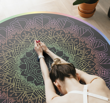 Rainbow mandala mandala vinyl mat - TenStickers