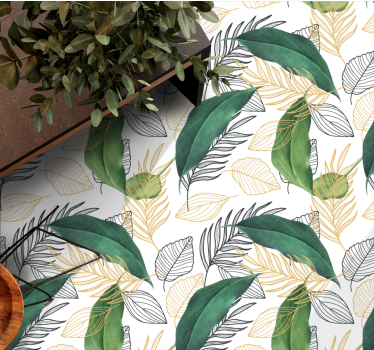 Rich Foliage Element nature vinyl rug - TenStickers
