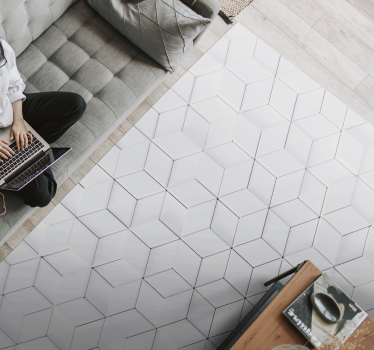 Geometric vinyl rug with geometric patterned surface - TenStickers