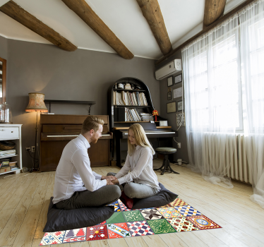 squared colorful vinyl carpet - TenStickers