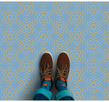 Stars with a yellow outline kitchen flooring - TenStickers