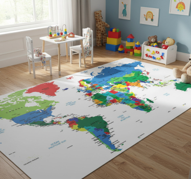 Tapis vinyle carte du monde world map vinyl rug - TenStickers