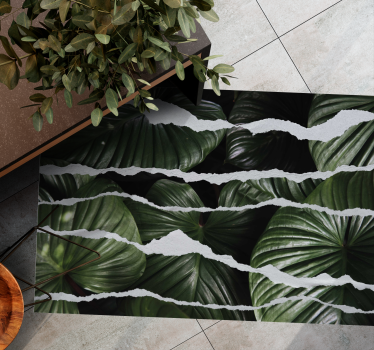 Torn Leaf Pattern nature vinyl rug - TenStickers