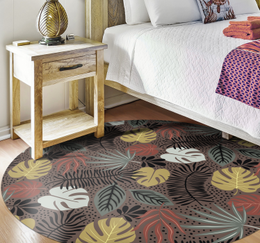 Tropical Leaf Illustration nature vinyl rug - TenStickers