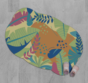 Tropical leaves flower rug - TenStickers