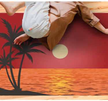 Tropical Sunset Landscape nature vinyl rug - TenStickers
