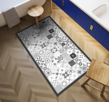 "Trujillo" grey tiles bathroom vinyl mat - TenStickers