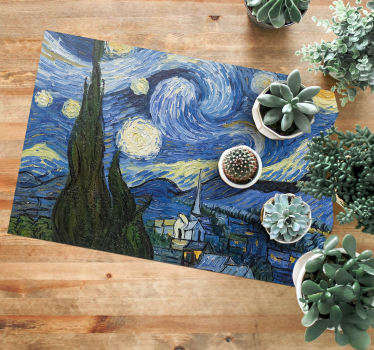 Van Gogh Starry Night vinyl dining room rug - TenStickers
