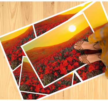 Vibrant Flower Fields nature vinyl rug - TenStickers