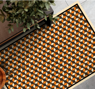 Vibrant Hexagonal Shapes geometric vinyl rug - TenStickers