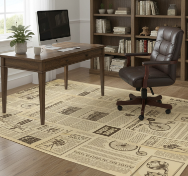 Vintage american newspaper office vinyl rug - TenStickers