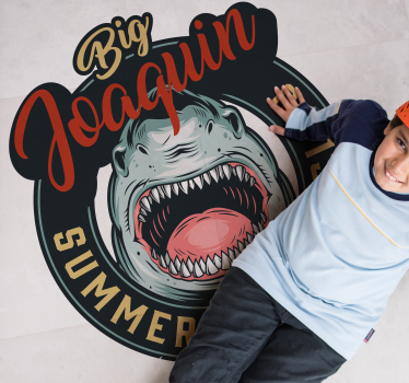 Vintage Big Shark logo animal mat - TenStickers