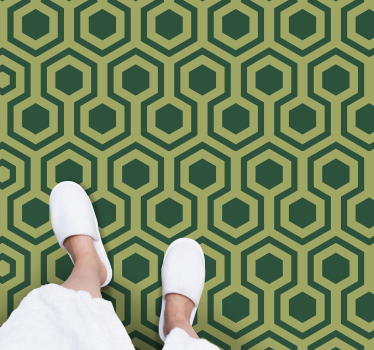Vintage green hexagon tiles mat - TenStickers