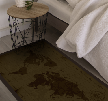 Vintage stone effect vinyl map rug - TenStickers