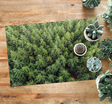 Vinyl rug for living room landscape forest nature carpet - TenStickers