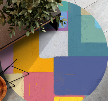 Vivid geometric shapes geometric vinyl rug - TenStickers