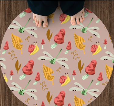 Beige forest elements nature vinyl rug - TenStickers