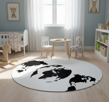 World map vinyl rug 3 earth maps of each continent - TenStickers