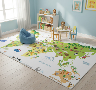 World map vinyl rug english-speaking people map - TenStickers