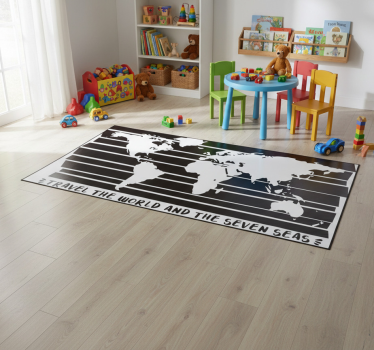 World map vinyl rug explore the globe - TenStickers