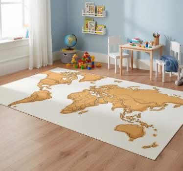 World map vinyl rug with simple political borders - TenStickers