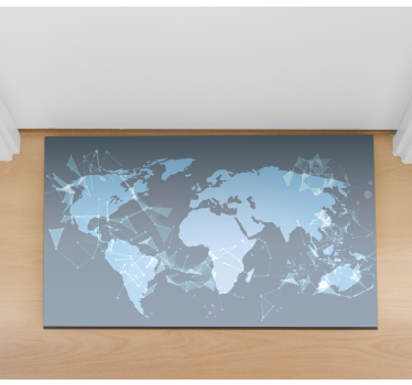 World map vinyl rug geometric world map - TenStickers