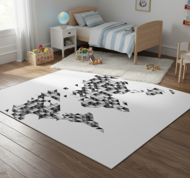 World map vinyl rug gray scale world map vinyl rug - TenStickers