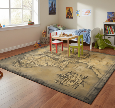World map vinyl rug middle earth decorative vinyl - TenStickers