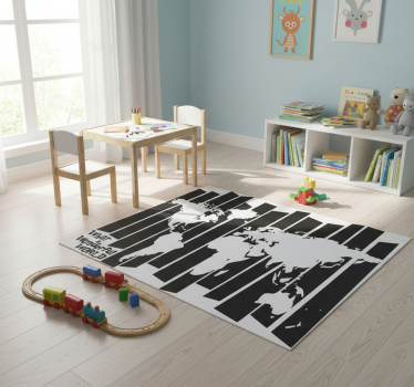 World map vinyl rug retro world map vinyl rug - TenStickers