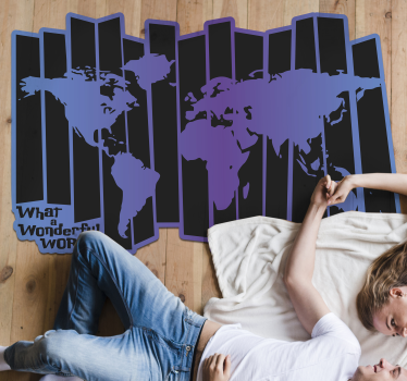 World map vinyl rug wonderful world vinyl - TenStickers