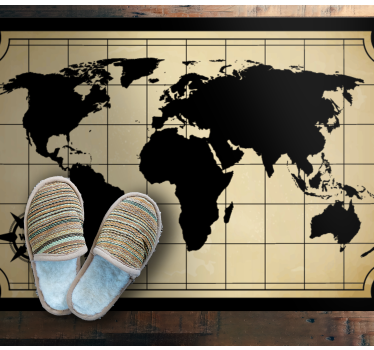 World map vinyl rug world map design - TenStickers