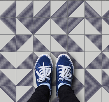 Zig zag gray tiles bathroom vinyl flooring - TenStickers