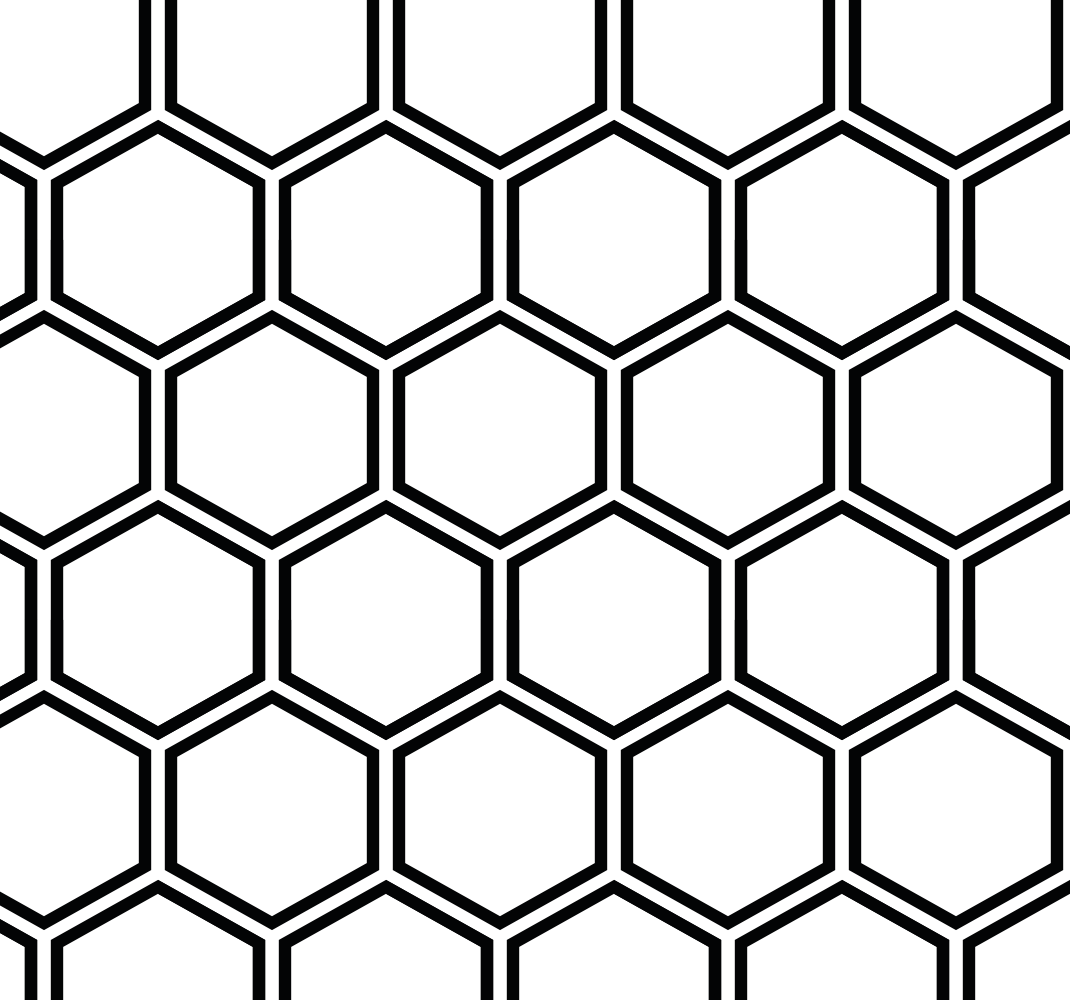 Hexagonal pattern white vinyl rug - TenStickers