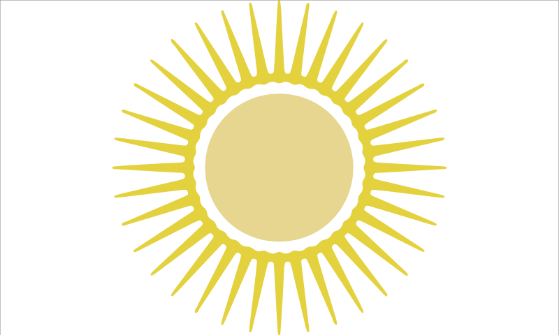 Yellow sun white vinyl rug - TenStickers