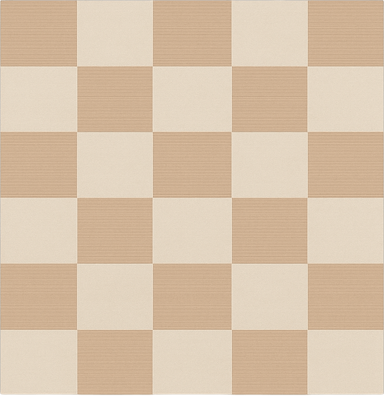 Beige chequered pattern square vinyl rug - TenStickers