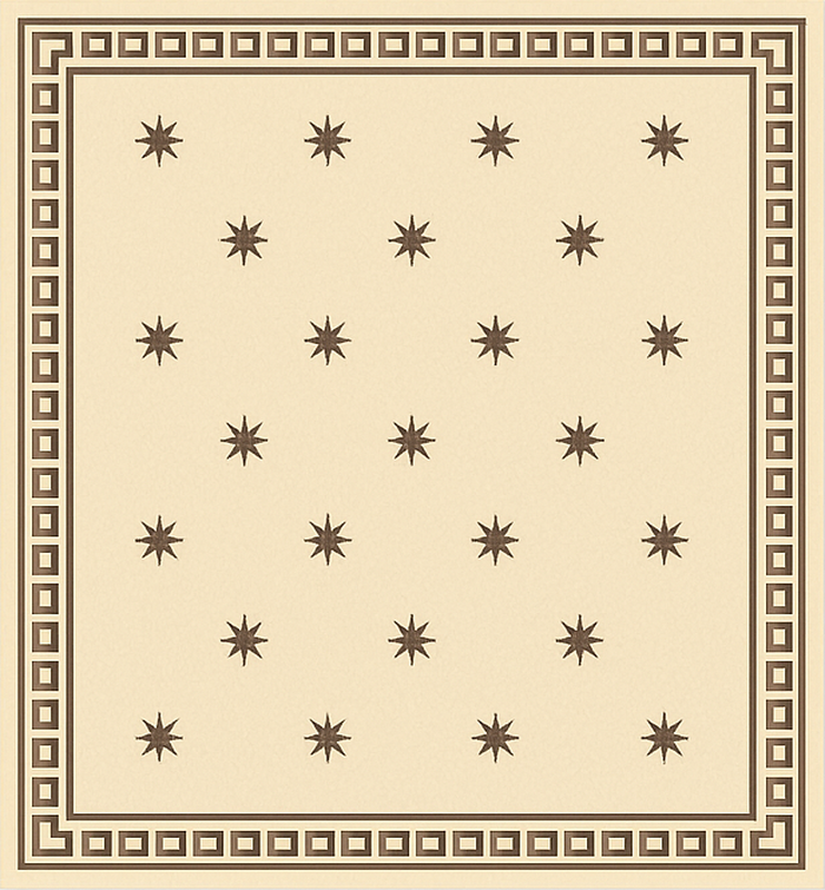 Vintage beige motif kitchen vinyl rug - TenStickers