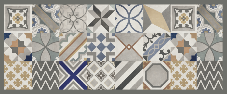 Cement Tiles modern vinyl rug - TenStickers