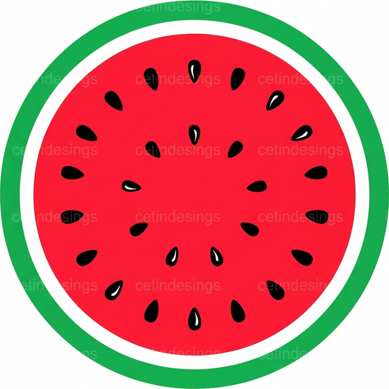 Circular vinyl rug whole watermelon - TenStickers