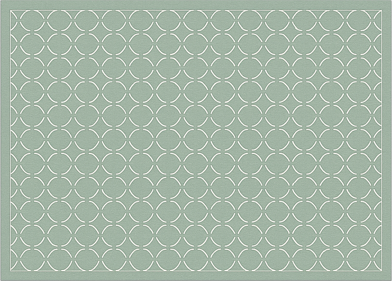 Kitchen vinyl rug in muted celadon lattice - TenStickers