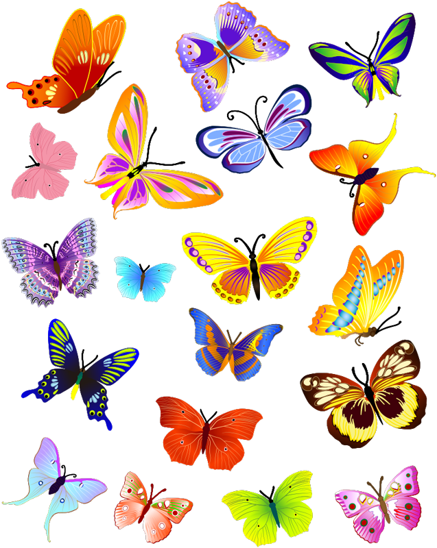 Animal vinyl rug multicolor flying butterflies - TenStickers