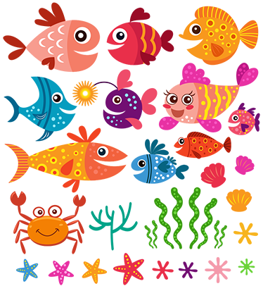 Animal vinyl rug fishes for children - TenStickers