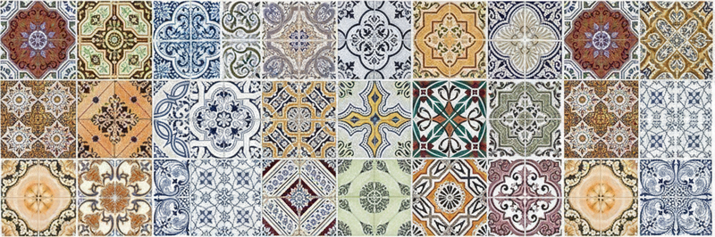 Kitchen vinyl rug eclectic mediterranean mosaic - TenStickers