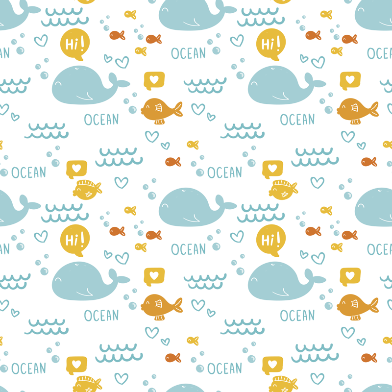 Animal vinyl rug colorful and cheerful ocean decor - TenStickers