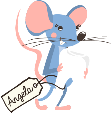 Blue mouse with name animal vinyl rug - TenStickers