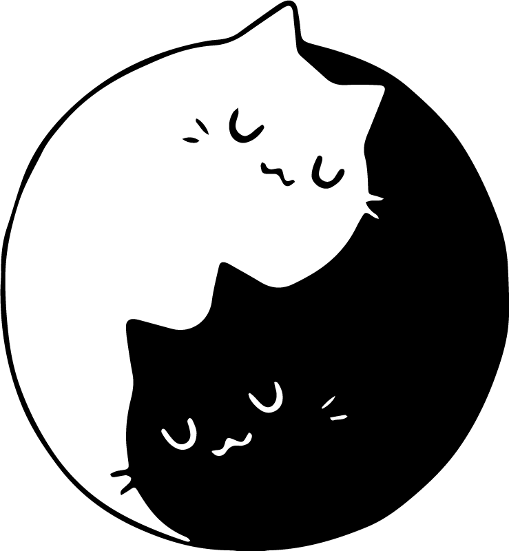 Yin yang cats animal vinyl rug - TenStickers