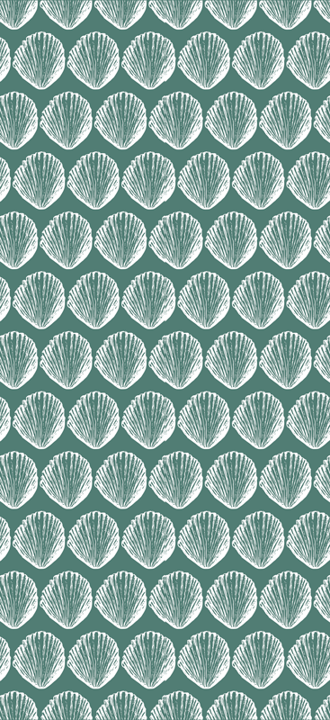 Animal vinyl rug in retro seashell design - TenStickers