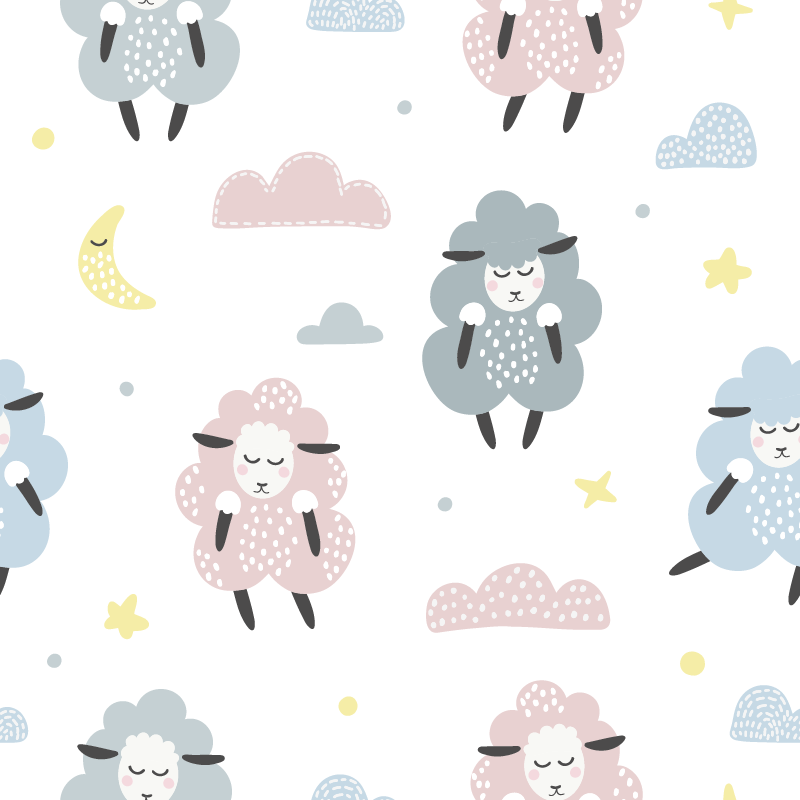 Animal vinyl rug sheep design for kids - TenStickers