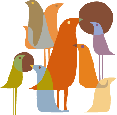 Animal vinyl rug in minimalist birds design - TenStickers