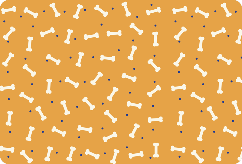 Animal vinyl rug with orange bones design - TenStickers